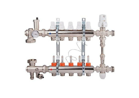 Коллекторная группа для теплого пола ICMA K0111 - 1" на 12 контуров 3/4"EK (со смесительным узлом)