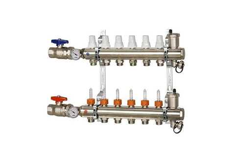 Коллекторная группа для теплого пола ICMA K031 - 1" на 10 контуров 3/4"EK (евроконус)