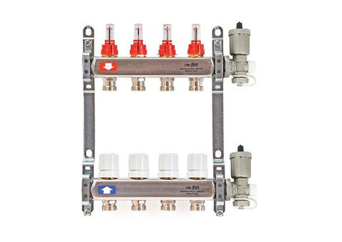 Коллекторная группа для теплого пола Uni-Fitt 450A - 1" на 13 контуров 3/4" евроконус