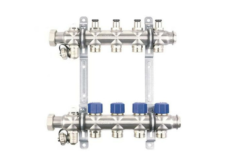 Коллекторная группа для радиаторного отопления ELSEN EMi02 - 1" на 10 контуров 3/4" Евроконус