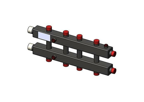 Коллектор котельной разводки двухкорпусный ZOTA - 1"1/4 на 5 контуров 1" (для котлов до 70кВт)