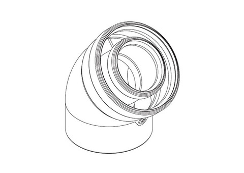 Отвод 45° для коаксиального дымохода Buderus D60/100 мм