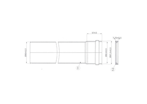 Труба для раздельнго дымохода Protherm D80 мм, длина 0.5 м (для котлов ЯГУАР)