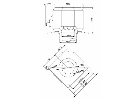 Systemair DVV 1000D4-8-XM/F400