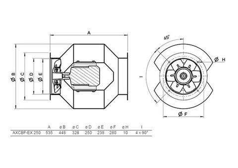 Systemair AXCBF-EX 250-6/28°-2