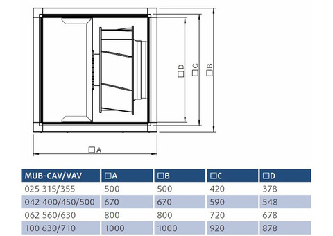 Systemair MUB-CAV/VAV 025 355EC