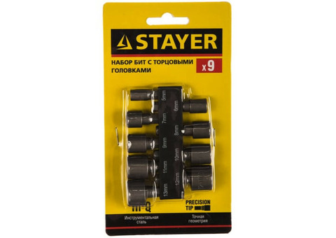 Набор бит с торцовыми головками Stayer Professional 26089-H9 9 шт