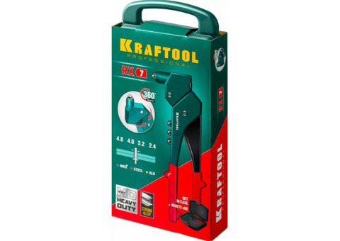 Заклепочник Kraftool RX-7 31176-H6_z01 поворотный с набором заклепок