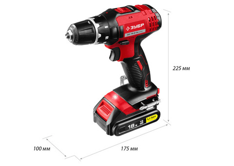 Дрель-шуруповерт аккумуляторная Зубр Мастер ДА-18-2-Ли КНМ2