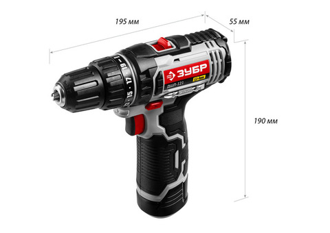 Дрель-шуруповерт аккумуляторная Зубр Стандарт ДШЛ-121