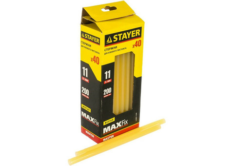 Клеевые стержни Stayer Master 2-06821-Y-S40 11х200 мм 40 шт желтые