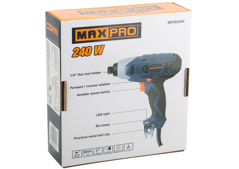 Шуруповерт ударный электрический Max Pro 240 Вт