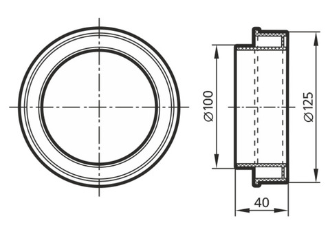 Соединитель центральный пластиковый Era 1012,5РП для круглых каналов D100/125