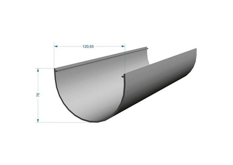 Желоб водосточный Docke ПВХ Premium D120/85х3000 мм графит