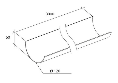 Желоб водосточный Grand Line ПВХ D120/87х3000 мм шоколадный