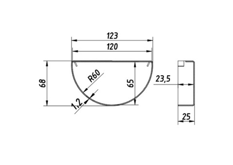 Заглушка желоба Linkor D120/100 мм RAL 8017 коричневая