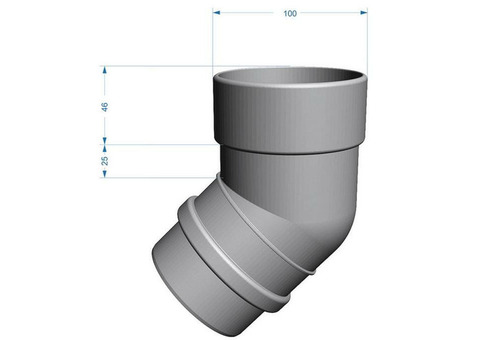 Колено трубы Docke ПВХ Lux D141/100 мм угол 72 градуса Пломбир