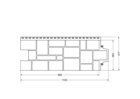 Панель фасадная Grand Line Крупный камень песочная 1103х417 мм