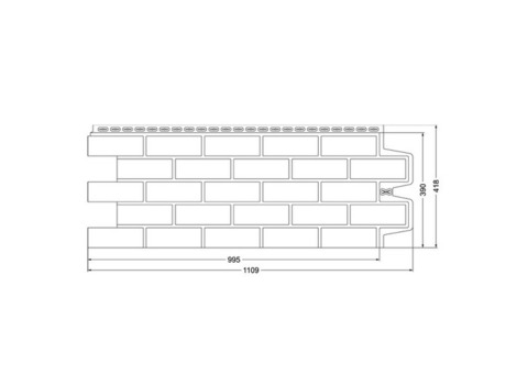 Панель фасадная Grand Line Состаренный кирпич молочная 1109х418 мм