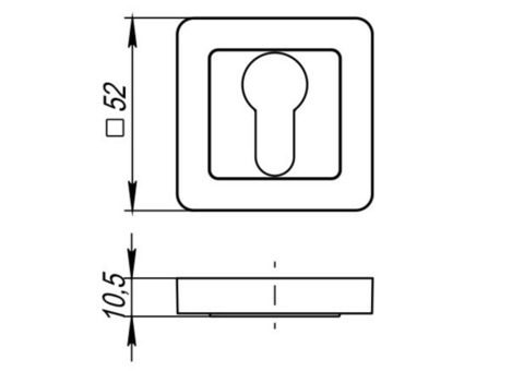 Накладка под цилиндр Punto ET QR GR/CP-23