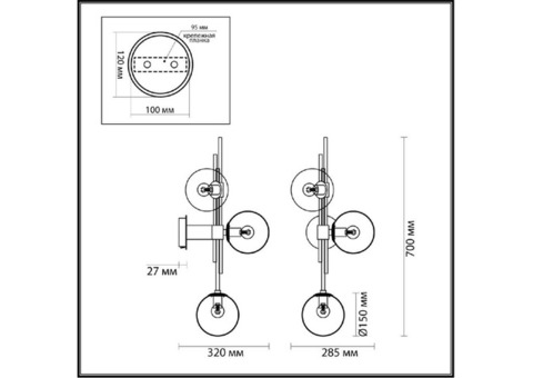 Бра Odeon Light Selva 4799/3W E14 3х60W