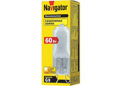 Лампа галогенная Navigator JCD9 94233 G9 60 Вт frost