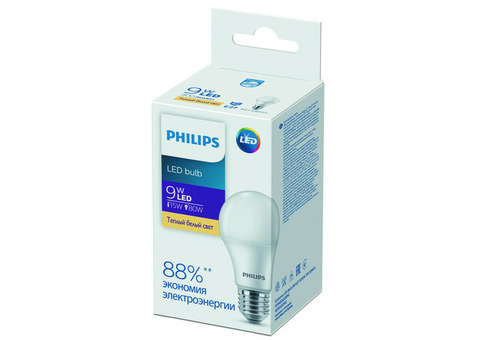 Лампа светодиодная Ecohome LED Bulb 9W E27 3000К 1PF Philips 929002299267