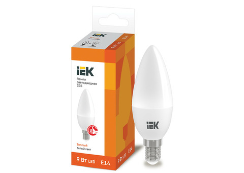 Лампа светодиодная IEK Eco LLE-C35-9-230-30-E14 C35 9W Е14 3000К