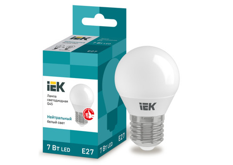 Лампа светодиодная IEK LED G45 шар 7Вт 230В 4000К E27