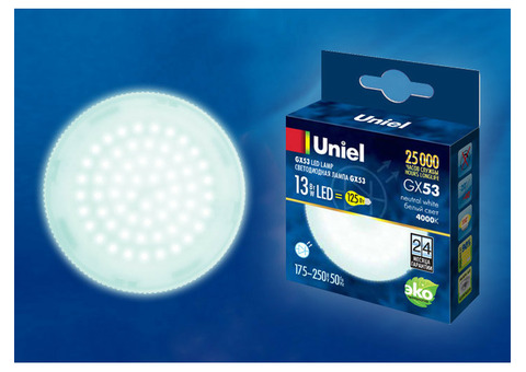 Лампа светодиодная Uniel LED-GX53-13W/NW/GX53/FR PLZ01WH матовая 4000K