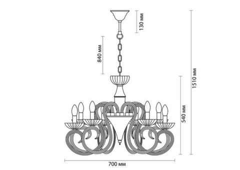 Люстра Odeon Light Hall Zefiro 3932/8 40 Вт