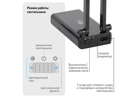 Светильник настольный Эра NLED-426-3W-BK черный