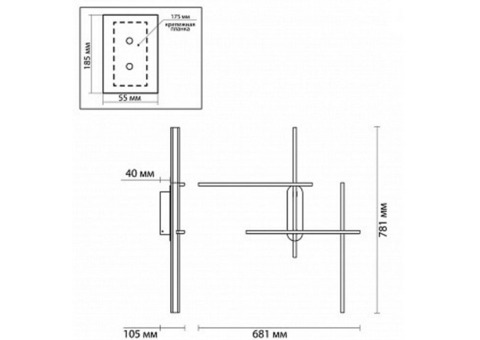 Светильник настенный Odeon Light L-Vision Rudy 3890/36WL 3000 К 36 Вт