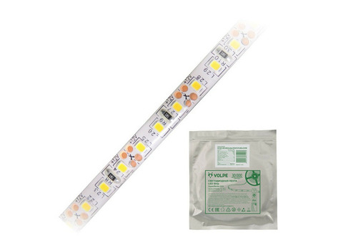 Лента светодиодная Volpe ULS-Q321 2835 60LED IP20 DC12V 4,8W WW 5 м