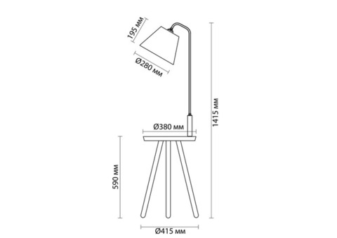 Торшер Odeon Light Hall Kalda 4666/1F 60 Вт