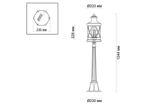 Светильник садово-парковый Odeon Light Sation 4045/3F Nature ODL 18 601 E14 3х60W черный золотая патина