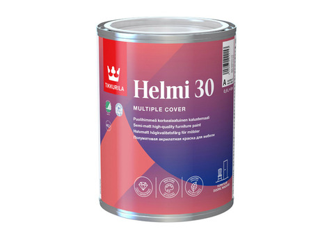 Краска для мебели Tikkurila Helmi 30 0,9 л белый