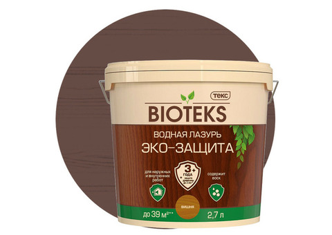 Лазурь водная Текс Bioteks Эко-Защита вишня 2,7 л