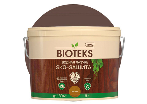 Лазурь водная Текс Bioteks Эко-Защита вишня 9 л