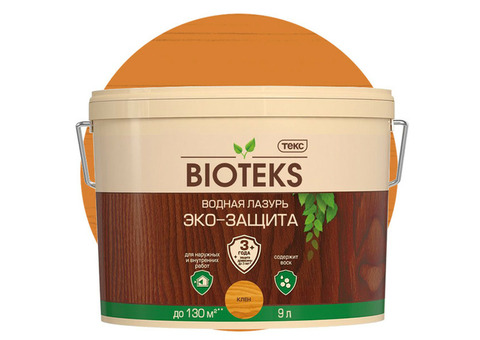 Лазурь водная Текс Bioteks Эко-Защита клен 9 л