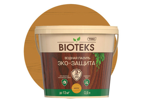 Лазурь водная Текс Bioteks Эко-Защита орегон 0,9 л