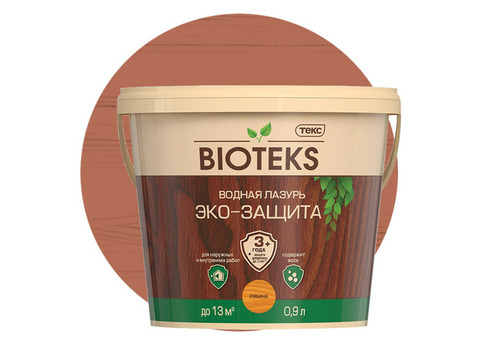 Лазурь водная Текс Bioteks Эко-Защита рябина 0,9 л