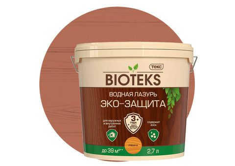 Лазурь водная Текс Bioteks Эко-Защита рябина 2,7 л