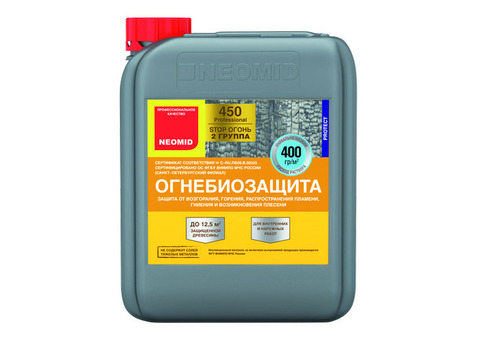 Огнебиозащита для древесины Neomid 450 II группа бесцветный 20 кг