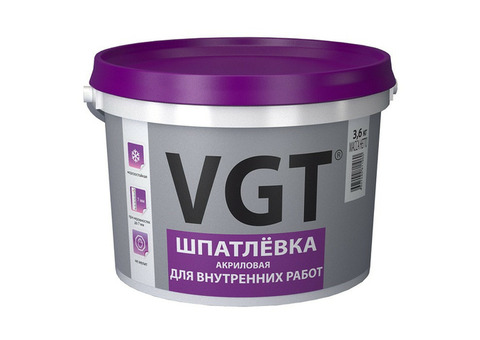 Шпатлевка акриловая VGT для внутренних работ 3,6 кг