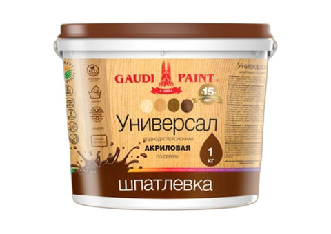 Шпатлевка акриловая по дереву Gaudi Paint Универсал 1 кг