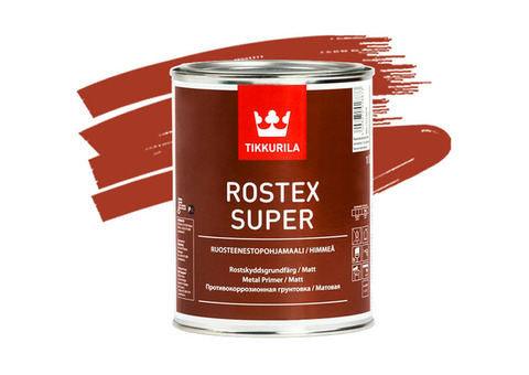 Грунтовка противокоррозионная Tikkurila Rostex Super красно-коричневая 1 л