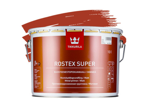 Грунтовка противокоррозионная Tikkurila Rostex Super красно-коричневая 10 л