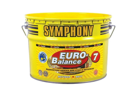 Краска акриловая Symphony Euro-Balance 7 A матовая 9 л пластиковое ведро