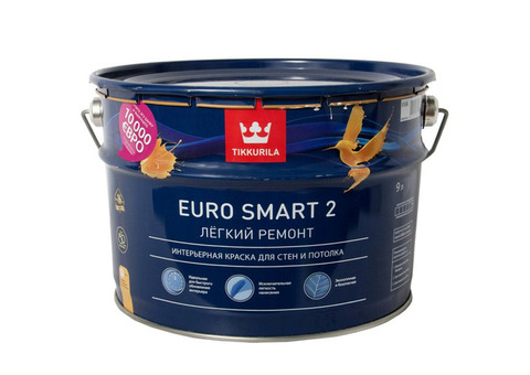 Краска Tikkurila Euro Smart 2 глубокоматовая база A 9 л